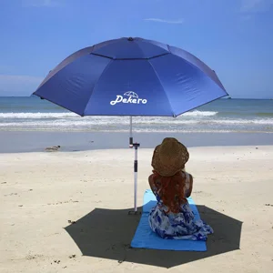 Mejor sombrilla de playa resistente al viento y con protección ultravioleta.