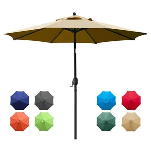 Sunnyglade sombrilla de mesa para patio con 8 varillas resistentes, 9 pies